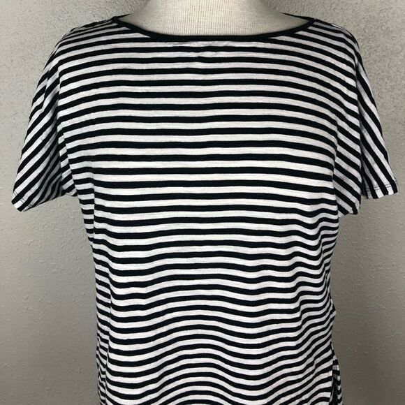 Michael Kors Black and White Striped Top Size S - Picture 2 of 8